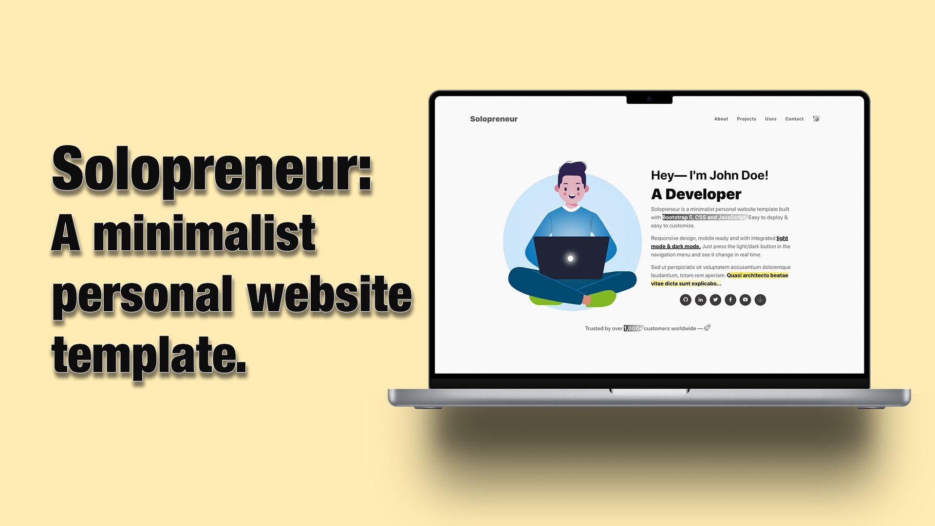Solopreneur: A Minimalist Personal Website Template